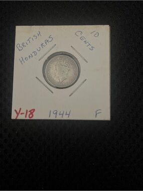 1944 British Honduras 10 Cents Silver Coin (MM00288)